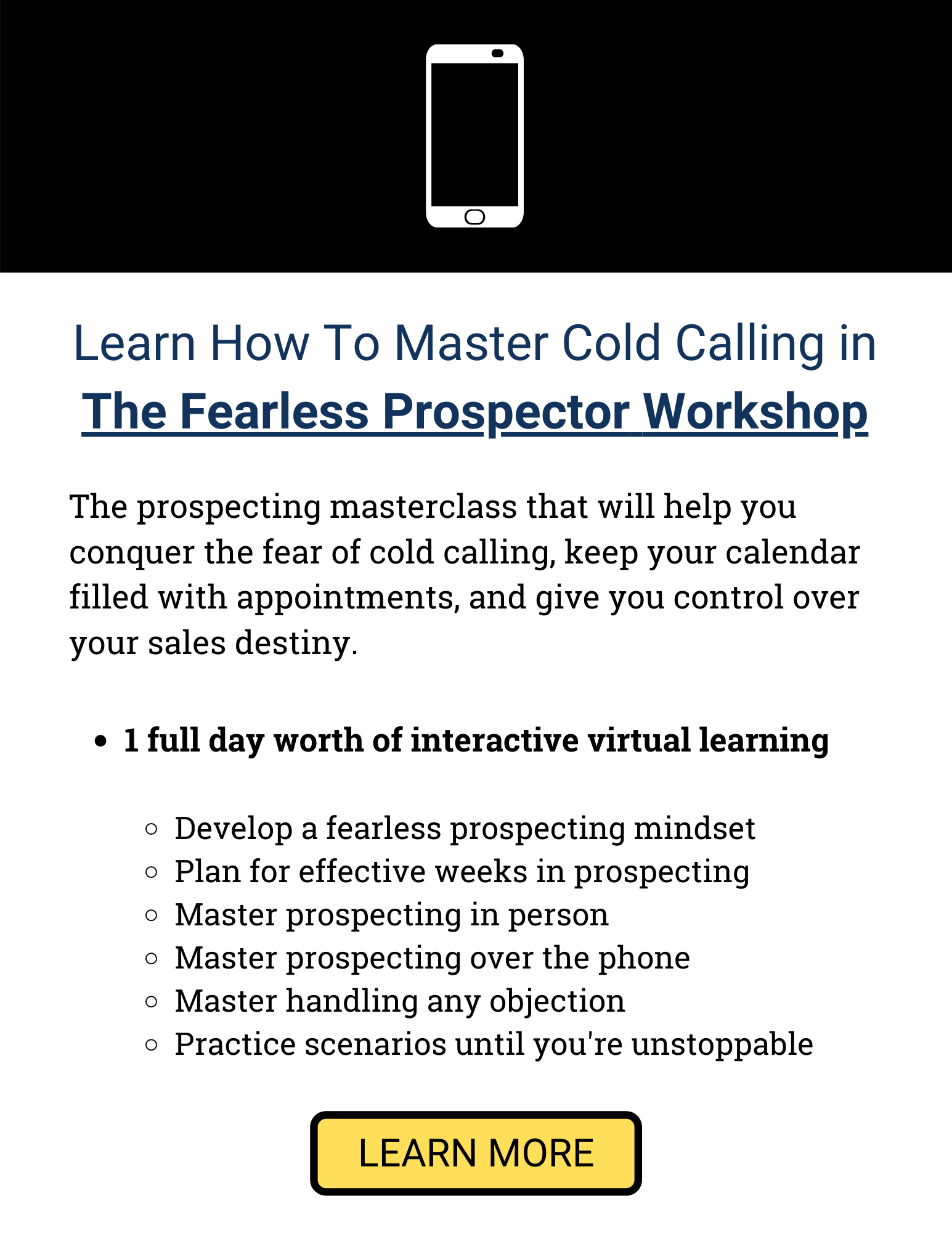 The Fearless Prospector Virtual Workshop from Modern Sales Training