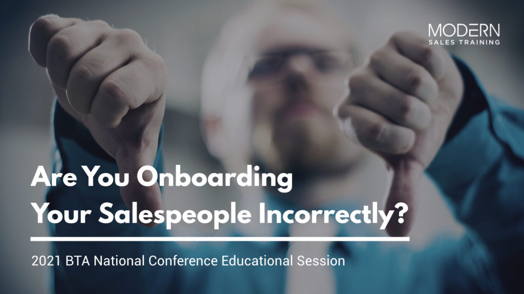 BTA Onboarding Salespeople Modern Sales Training